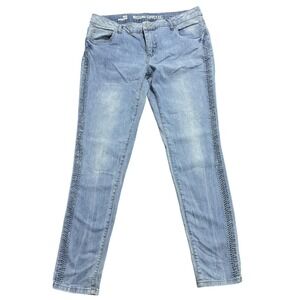Mossimo Supply Co Jeans Juniors 13 Light Wash Skinny Stretch Studded Side Stripe